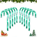 10" 10 Pack Christmas Candy Cane Lights, Candy Cane Lights with 10 Stakes for Walkway Patio Yard Patio Garden Festival Holiday Outdoor Indoor Landscape Path, Christmas Decorations Outside, Green