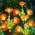 Brightown Outdoor Solar Garden Lights - 4 Pack LED Flower Lights with Glowing Flowers & Stems, Realistic, Bigger Solar Panel, Waterproof for Outside Yard Patio Home, Red