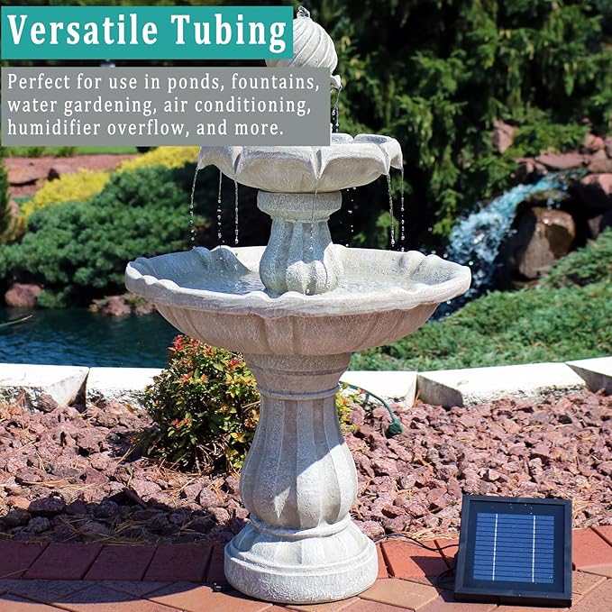 Black Vinyl Tubing 3/8” ID × 1/2” OD - 100 Feet PVC Flexible Plastic Tube Hybrid Hose, Transfer Water Air Oil for Pond Fountain Garden, Non-toxic and BPA free