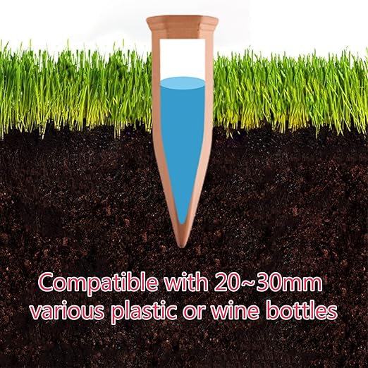 4 Pack Plant Watering Devices, Terracotta Watering Spikes, Vacation Self Watering Planter Insert, Automatic Plant Waterer for Indoor Outdoor Plants (Big Head)