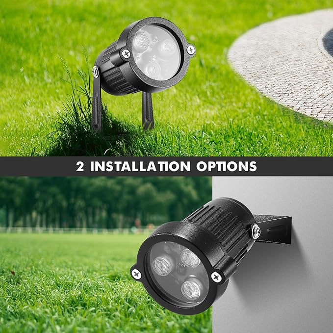 LemonBest Landscape Lighting - 6W RGB Color Changing Halloween Landscape Lights 120V Christmas Outdoor LED Spotlight with Remote Control Waterproof Spot Lights for Yard Garden Patio Driveway (4 Pack)