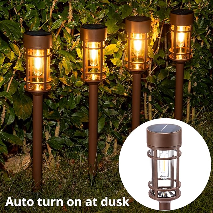 Solar Pathway Lights 8 Pack, Solar Lights Outdoor Waterproof IP65, Long-Lasting, Bright LED Outdoor Lighting Decor for Garden Yard Landscape Path