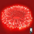 Vivideal 33ft Red Christmas String Lights Outdoor, 100 LED 8 Modes Clear Wire, Connectable Waterproof Plug-in Pink Christmas Tree Decor for Bedroom Indoor Outdoor