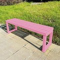 Weatherproof Metal Dining Bench, Outdoor Bench Backless Patio Bench 2-Person Farmhouse Bench Garden Bench for Kitchen, Living Room, Entryway(Pink,59in)