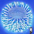 300 LED Christmas Lights Outdoor - 99ft Extra Long Christmas String Lights 8 Modes Plug in Waterproof Fairy Lights with Timer Memory for Indoor Outside Bedroom Home Party Decoration, Blue&White