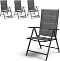 UDPATIO Patio Folding Dining Chairs Set of 2, Folding Lawn Chairs for Adults with Padded All Weather Breathable Textilene, Dark Gray
