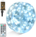 Joiedomi 600 LED Christmas Lights Outdoor,197 FT Cool White Christmas Tree Lights with 8 Modes Timer, PVC Clear Wire String Lights with Reel for Indoor Outdoor Holiday Xmas Eve Night Decorations