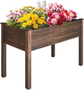 LZRS Raised Garden Bed Outdoor Planter Box with Legs for Herbs, Vegetables, Flowers, Great for Outdoor Patio, Yard and Deck, 220lb Capacity, Carbonized