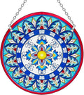 Mandala Suncatcher Stained Glass - Handmade Gifts for Women, Suncatchers for Windows - Window Hangings with Chain and Hook, 6 inch Stained Glass Suncatcher for Mom