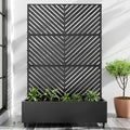 Casaphoria Metal Raised Garden Bed with Trellis and Wheels, 72"x47"x16" Planter Box for Climbing Plants, Vegetables & Vines, Features Drainage Holes and Privacy Screen (Black-Parallel)
