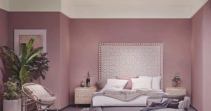 Dimoon 110''x17.7'' Pink Peel and Stick Wallpaper Contact Paper Modern Self Adhesive Wall Paper Removable Renter Friendly Textured Solid Color Shelf Cabinet Vinyl Roll (110''x17.7'',Grey Pink)