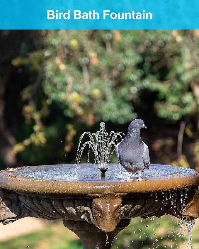 Biling Solar Fountain Pump, Solar Bird Bath Fountain Water Pump Outdoor with Tubing, Solar Fountain for Bird Bath, Garden Pond, Pool, Fish Tank,Backyard