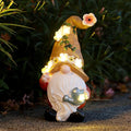 Garden Gnomes in The Hat Stood -Solar Resin Spring Bee Gnome Figurine Statue Garden Lights Outdoor Decorations Waterproof for Patio,Yard,Lawn,