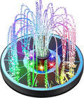 Solar Fountain Glass Panel with 2200 mah Battery, 3.5W Floating Solar Water Fountain with 4 Fixed Rods, Solar Fountain Pump for Bird Bath, Garden, Pond, Pool, Outdoor-Colorful Lights