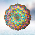 Wind Spinner Purple Tulip Mandala Wind Spinners for Yard & Garden Hanging Wind Sculpture & Spinners 3D Kinetic Metal Art Decor Outdoor Ornament, Fun Mandala Gifts for Women/Mom/Dad/Men/Girl