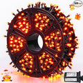 JMEXSUSS 500 LED Orange Christmas Lights Outdoor, 173ft Thanksgiving String Lights Plug in, Waterproof 8 Modes Orange String Lights for Party House Tree Fall Thanksgiving Decorations