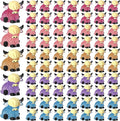 75 Pcs Mini Highland Cow Figurines Bulk Glitter Highland Cow Statues Mini Resin Animals Cute Tiny Resin Figures Animals Sculpture Ornament for Cake Topper Home Office Desk Decorations