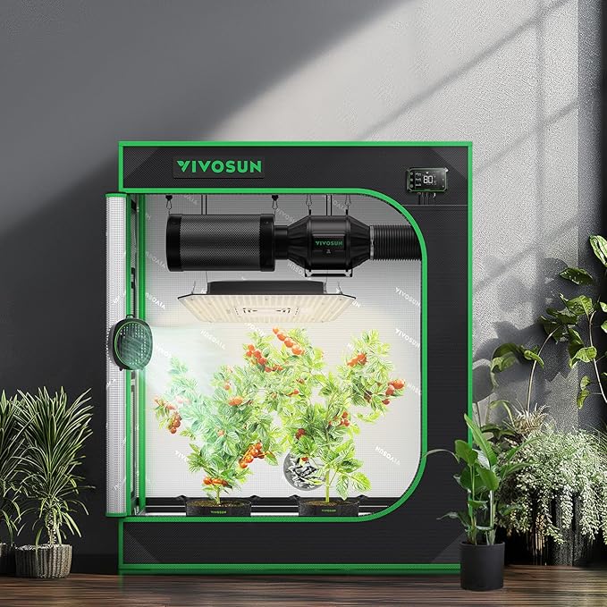 VIVOSUN S3018 30"x18"x36" Grow Tent, High Reflective Mylar with Observation Window and Floor Tray for Hydroponics Indoor Plant for VS1000