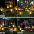 8 Pack Solar Tiki Torches, Flickering Flame Garden Decor, Waterproof LED Torches for Outside Patio Yard (Yellow)