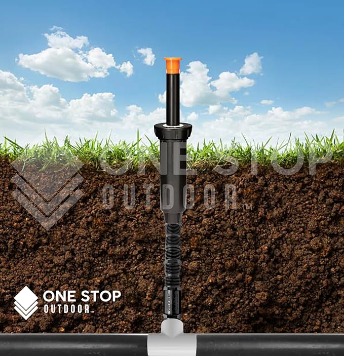 USA Made - Premium 1/2 Inch x 6 Inch MIPT Poly Cut-Off Sprinkler Height Extender Riser Nipple Adjustable Length (Fits Most Brands Orbit, Rain Bird, Hunter, Irritrol & More) (1)