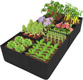 POILKMNI Fabric Raised Garden Bed, 232 Gallon 8 Grids Plant Grow Bags 8x4x1ft Large Garden Grow Bed Bags for Growing Herbs, Flowers and Vegetables