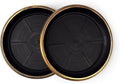 7" Decorative Heavy Duty Tray/Saucer (2 Pack) Rustic Medieval/French Country Look, Pot/Planter Base for Indoor/Outdoor Decor (7 inches, Gold)