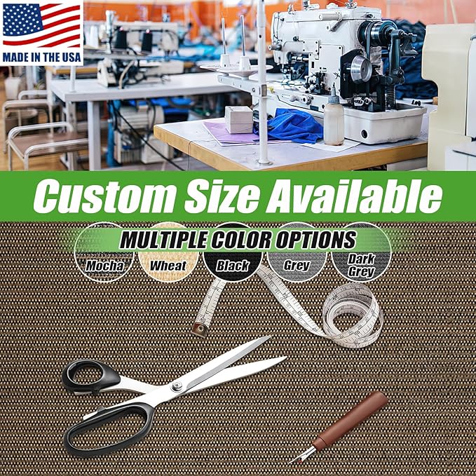 Outdoor 90% Sun Shade Cloth with Grommets, 22 X 24 FT Pergola Shade Cover for Garden Patio Carport Kennel Swimming Pool, Mocha (We Make Custom Size)