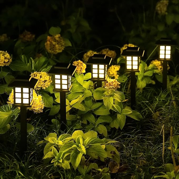 Solar Garden Outdoor Lights 12 Pack,Outdoor Landscape Lights Solar Waterproof Garden LED Lights for Pathway Patio Driveway Walkway Porch, Auto On/Off (White Light)