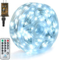 Joiedomi 1200 LED Christmas String Lights Outdoor,394FT Cool White Fairy Light with Remote 8 Modes Timer, Plug in PVC Clear Wire Lighting Decor with Reel for Indoor Dorm Classroom Bedroom Holiday