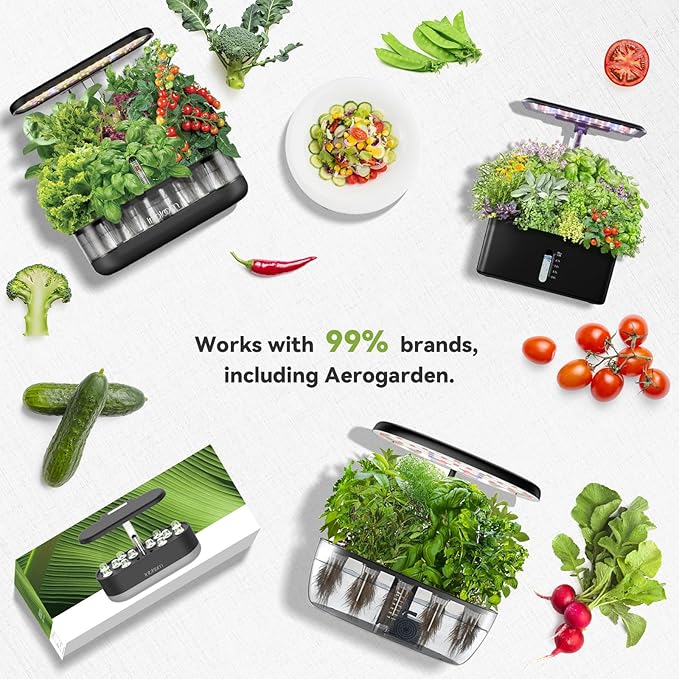 inbloom Fruit Seed Pod Kit for AeroGarden, MUFGA, Ahopegarden, iDOO Hydroponic Growing System, 18-Pod, 350+ Seeds Included Strawberry, Cucumber, Green Pepper, Golden Tomato, Radish, Dwarf Pea, Beet