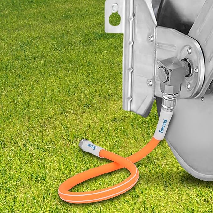 Fevone 25 ft Garden Hose, Heavy Duty Water Hose, Hybrid Polymer, Kink Resistance, Flexible, Durable, Leak Free, Aluminum Fittings, 3/4" GHT, 5/8" ID, 600 Psi, Drinking Water Safe