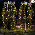 Outdoor Solar Lights for Yard Decorative, 69LED Tree Swaying Solar Garden Lights Outside Waterproof, Flower Solar Power Fairy Light Butterfly Decor for Patio Lawn Landscape Decorations