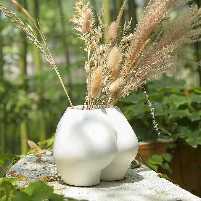FROZZUR Lower Body Pot, Female Body Shaped Flower Planter with Drainage Holes, Resin Plant Pot, Sculpture Christmas Decor, Modern Boho Cute Chic Butt Planter for Indoor or Outdoor Plants
