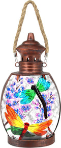 Hanging Solar Lantern Outdoor Waterproof Dragonfly Decor Solar Lights Tabletop Lamp for Outdoor Garden Yard Patio Ornament