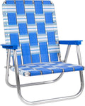 Lawn Chair USA Folding Aluminum Outdoor Patio Lawn Chair | Heavy-Duty Webbed Chairs for Camping, Sports, Beach, Yard & Tailgating | Lightweight Portable | High Back Beach Chair - Beach Sands