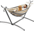 Double Hammock, Heavy Duty Portable, 500 lb Weight Capacity, Perfect for Both Indoors and Outdoors, 2 Person Hammock with Carrying Bag, Coffee