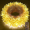KNONEW 403ft 1000 LED Christmas String Lights Outdoor 8 Modes & Timer Fairy Light Plug in Waterproof LED Wedding Lights for Xmas Yard Tree Party Holiday Decorations (Warm White)