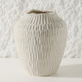 Ceramic Vase for Home Decor,7.8 Inch Flower Vase，Decorative Grey Vases for Pampas Grass，Modern Art Texture for Home Entryway Living Room Dining Table Farmhouse Office Decor-Grey.
