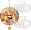 10 Pack Sublimation Wind Spinner Blanks, 10 Inch Sublimation Wind Spinners, 3D Aluminum Metal Hanging Wind Spinner Bulk for Garden Yard Outdoor, Window Porch Decoration for Heat Press Transfer DIY