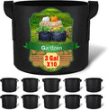 Gardzen 10-Pack 3 Gallons Grow Bags, Aeration Fabric Pots with Handles, Heavy Duty Cloth Pots for Plants
