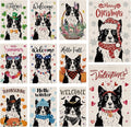 Seasonal Garden Flags Border Collie Double Sided Flags Set of 11 Holiday Farmhouse Indoor Outdoor Yard Lawn Christmas Gifts Decorations 12.5x18 Inch