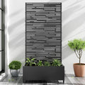 Casaphoria Metal Raised Garden Bed with Trellis and Wheels, 72"x35"x16" Planter Box for Climbing Plants, Vegetables & Vines, Features Drainage Holes and Privacy Screen (Black-Shine)