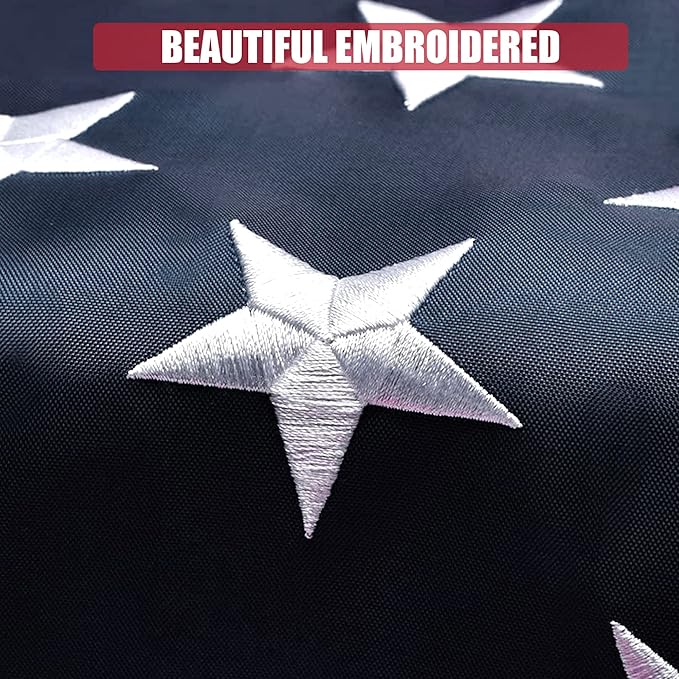 American Flag 20x30 Ft, Outdoor Premium US Flags, Heavy Duty Durable, 420D Oxford Nylon, Embroidered Stars, Brass Grommets