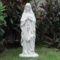 Virgin Mary Praying Statue 31.49 Inch Tall Outdoor Garden Religious Garden Statue Mary Statue Outdoor Yard Patio Deck Home Entryway Hallway Sculpture Magnesium Oxide Stone （White Virgin Mary）