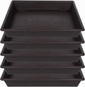 Square Plant Saucer 16 Inch 5 Pack, Plant Stand Plant Trays for Pots Heavy Duty Plastic Plant Saucers for Indoors Outdoors, No Holes Plant Drip Trays Plant Lover Gardening Gifts