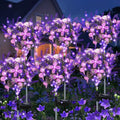 Kohlrabi Solar Garden Lights Outdoor, 6 Pack Solar Butterfly Lights Purple Lavender Gardening Gifts for Women, Purple Artificial Flower with Butterfly Garden Decor for Lawn Patio