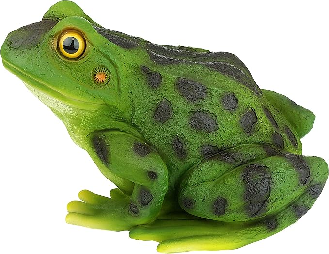 Design Toscano Ribbit The Frog Garden Toad Statues, 9 Inch, Set of Two, Polyresin, Full Color