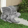 Elenon Gargoyle Decorative Gutter Downspout Extension Statue, Gutter Guardian Rain Downspout Extender, Garden Splash Block Outdoor Sculpture for 3" × 4" Down Spouts Decor