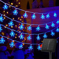 Brightown Solar Christmas Snowflake String Lights, 72FT 200 LED Outdoor Waterproof Fairy Lights with 8 Lighting Modes for Wedding, Party, Tree, Room, Garden, Patio, Yard, Home, Blue