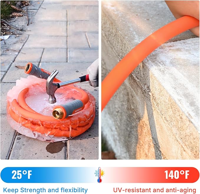 YAMATIC Heavy Duty Garden Hose 5/8 in x 30 ft with Swivel Fitting, Super Flexible Water Hose, All-weather, Lightweight, Burst 600 PSI